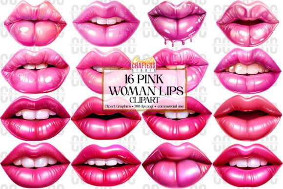Download Pink Glossy Woman Lips Bundle - Lips Collection