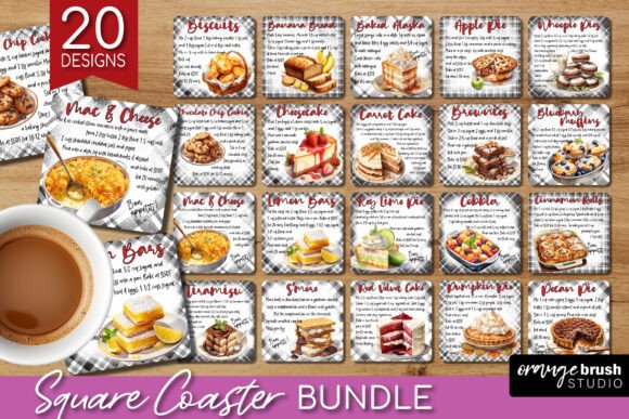 Download Baking Recipe Square Coaster Bundle - Coaster bundle Collection