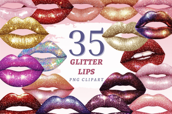 Download Glitter Lips PNG Bundle - Lips Collection