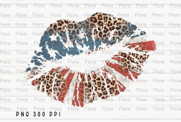 Download Leopard American Flag Lips USA PNG - Lips Collection