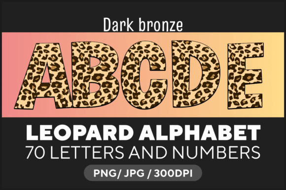 Download Dark Bronze Leopard Alphabet - Premium Bundle