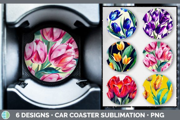 Download Tulips Car Coaster | Sublimation Designs - Lips Collection