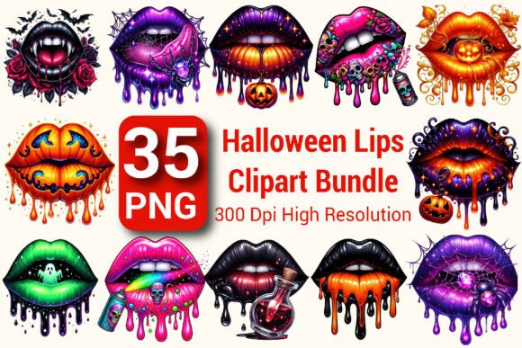 Download Halloween Lips Clipart Bundle PNG - Lips Collection