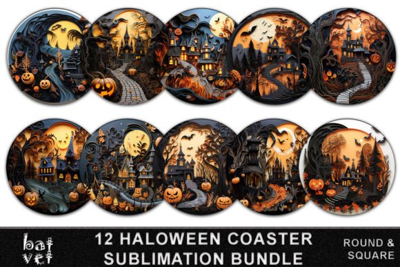 Download Quilling Halloween Car Coaster Bundle - Coaster bundle Collection