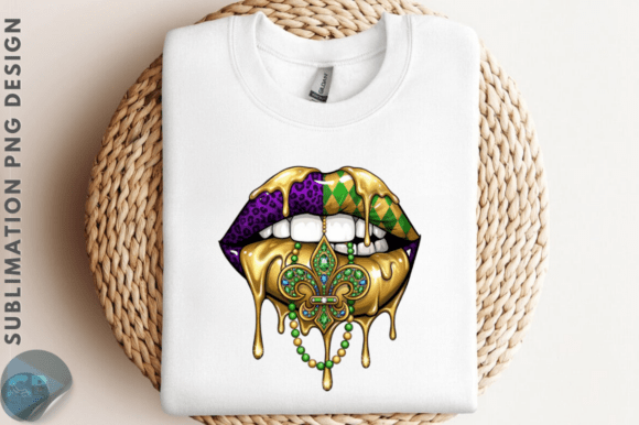 Download Mardi Gras Dripping Lips Sublimation PNG - Lips Collection