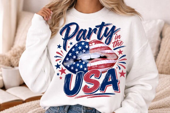 Download Party in the USA American Flag Lips PNG - Lips Collection
