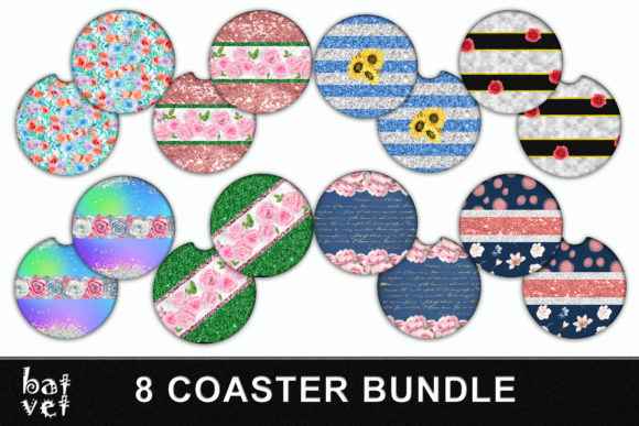 Download Floral Coasters | Car Coaster Bundle - Coaster bundle Collection