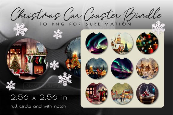 Download Christmas Car Coaster Bundle 10 Designs - Coaster bundle Collection