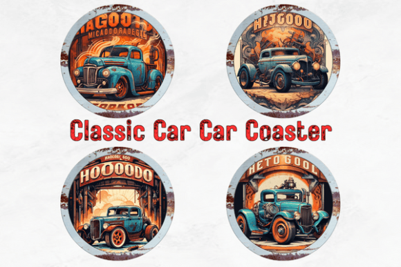 Download Vintage Car Car Coaster Bundle Png File - Coaster bundle Collection