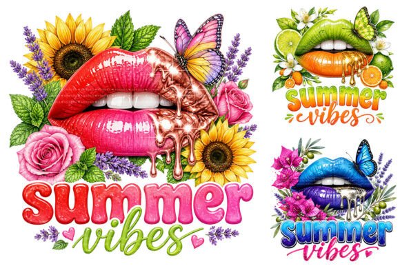 Download Summer Vibes Dripping Lips PNG - Lips Collection