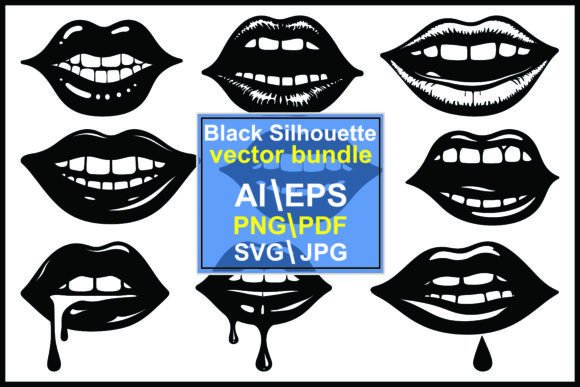 Download Silhouettes Dripping Lips Clipart - Lips Collection